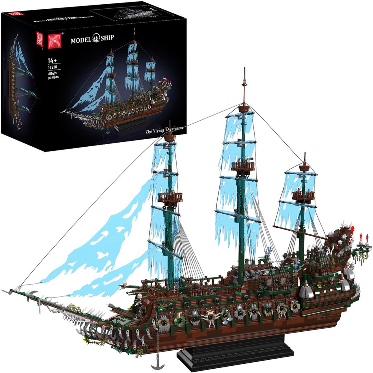 DW4Trading Piratenschip De Vliegende Hollander Spookschip 120x90 cm 6849 Stukjes - Flying Dutchmen - Compatibel met Grote Merken