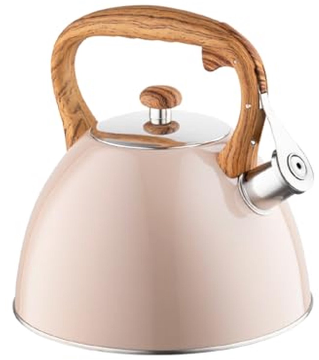 Waterkoker - Theeketel Fluitketel - Water Koken - Roestvrij Staal - 2.5 Liter - Bruin Mat