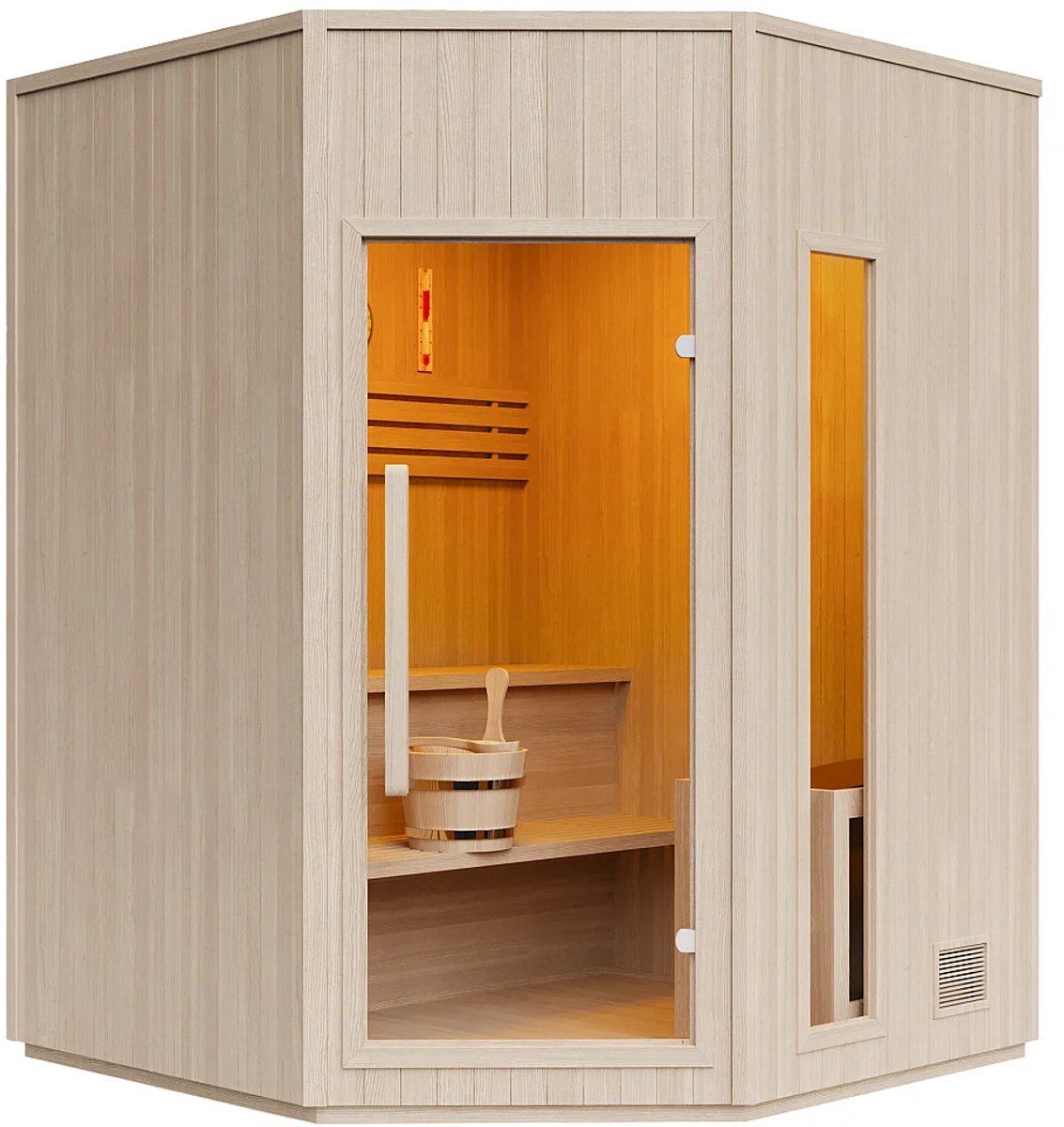Vente-unique Hoeksauna Fins - 5/6 personen - B180 x D180 x H210 cm - KOTKA