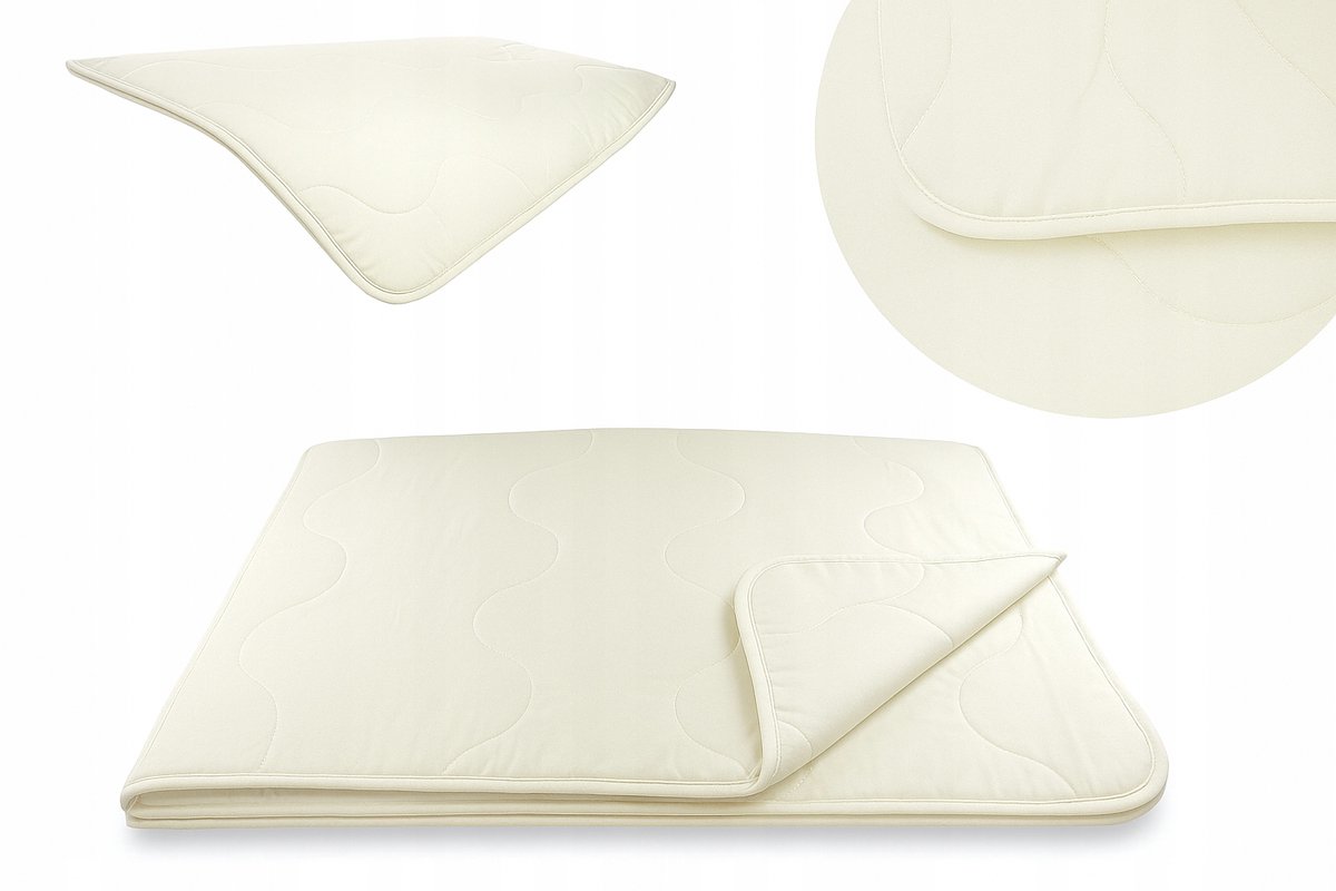 KONEY - Zomerdekbed 200 x 200 cm - schapenwol - Ecru - 150 g/m²
