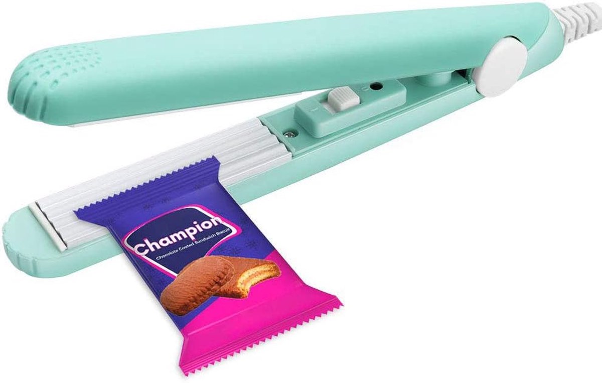 Mini thermische verzegeling voor levensmiddelenzakken, draagbare mini-verzegelingsmachine voor tas, Smart Control verwarmingsfolie voor het ophangen van levensmiddelen (groen)
