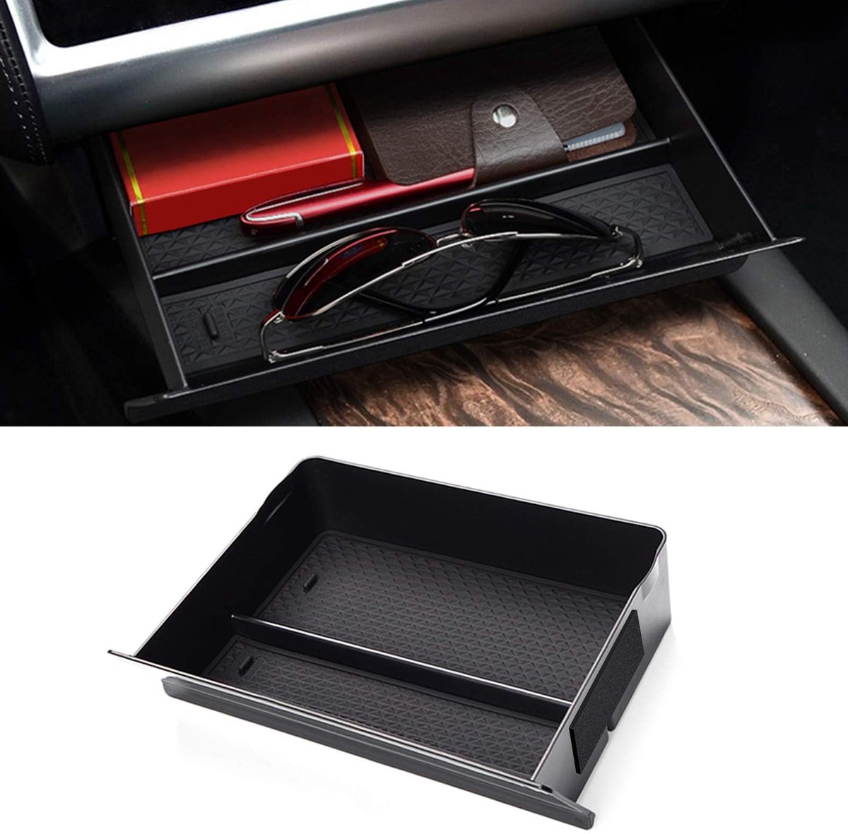 SnelShoppen - Cubby Lade Opbergdoos voor Tesla Model S/Model X (2012-2019) Middenconsole Organizer voor Sleutels, Telefoon, Pennen, Munten en Meer - E