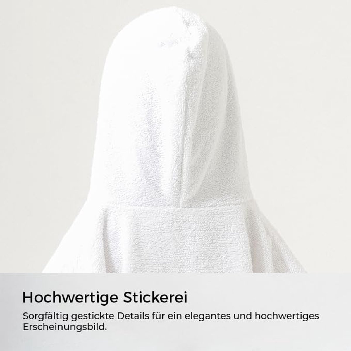 SnelShoppen - Babybadponcho met Sterrenpatroon, Zachte Capuchonhanddoek van 100% Katoen, Absorberend, Ademend, Huidvriendelijk, Wit, 1-2 Jaar, Voor Ki