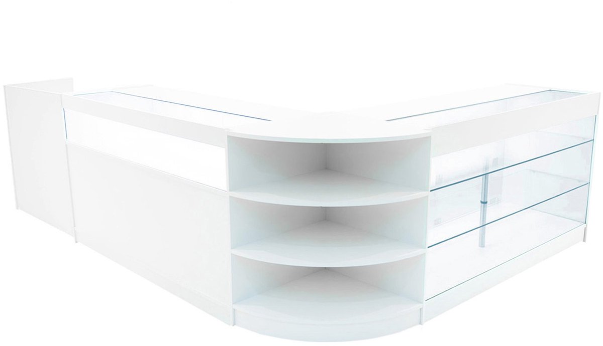 Hyperion led winkeltoonbankset - wit - 150x60/60x60 cm - 4-delig