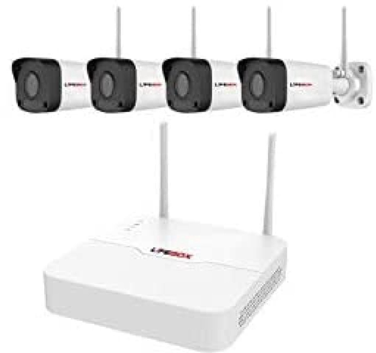 SnelShoppen - Videobewakingsset 8 Kanalen WLAN met 4 Camera's en 2T Harde Schijf voor Thuisbeveiliging, Veiligheidssysteem, Draadloze Bewaking, Nachtz