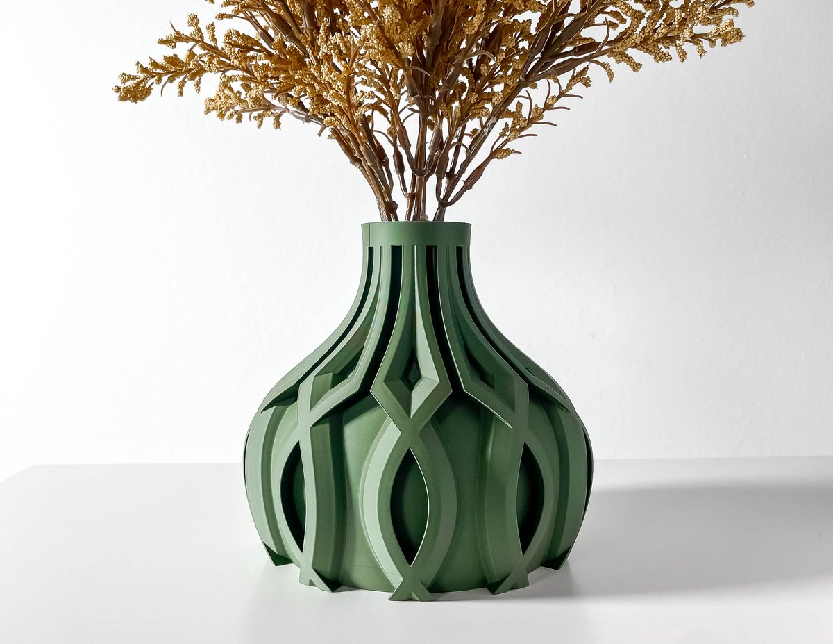 Skushy Vaas Linseshort - Geschikt voor Bouwbloemen - Japandi Designvaas voor Droogbloemen en Kunstbloemen - Sculpturale Decoratieve Vaas - Moderne Woondecoratie