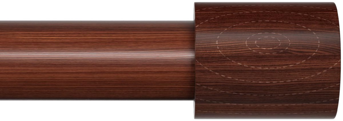 SnelShoppen - Houten Gordijnroede Verstelbaar 48-84 cm - 2,5 cm Imitatie Houtnerf Gordijnstang - Robuuste Decoratieve Raamgordijnroede voor Slaapkamer