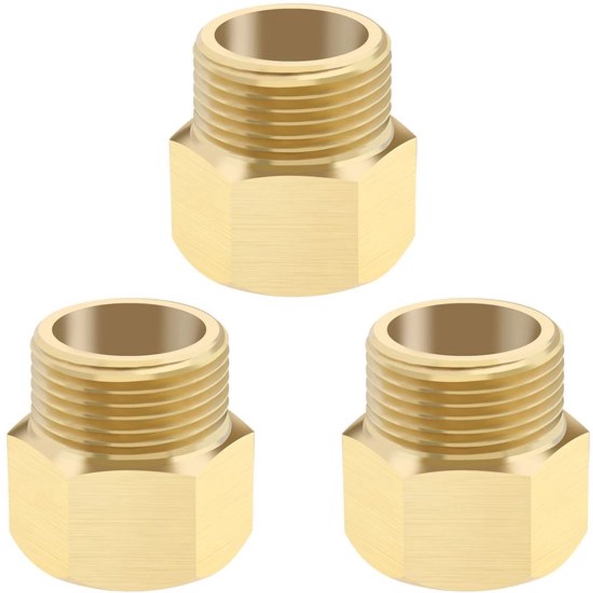 Hogedrukreinigerkoppeling - M22 Adapter - Massief messing - Goud - Tuingereedschap accessoires - 3 stuks - Geschikt voor elke hogedrukrei...