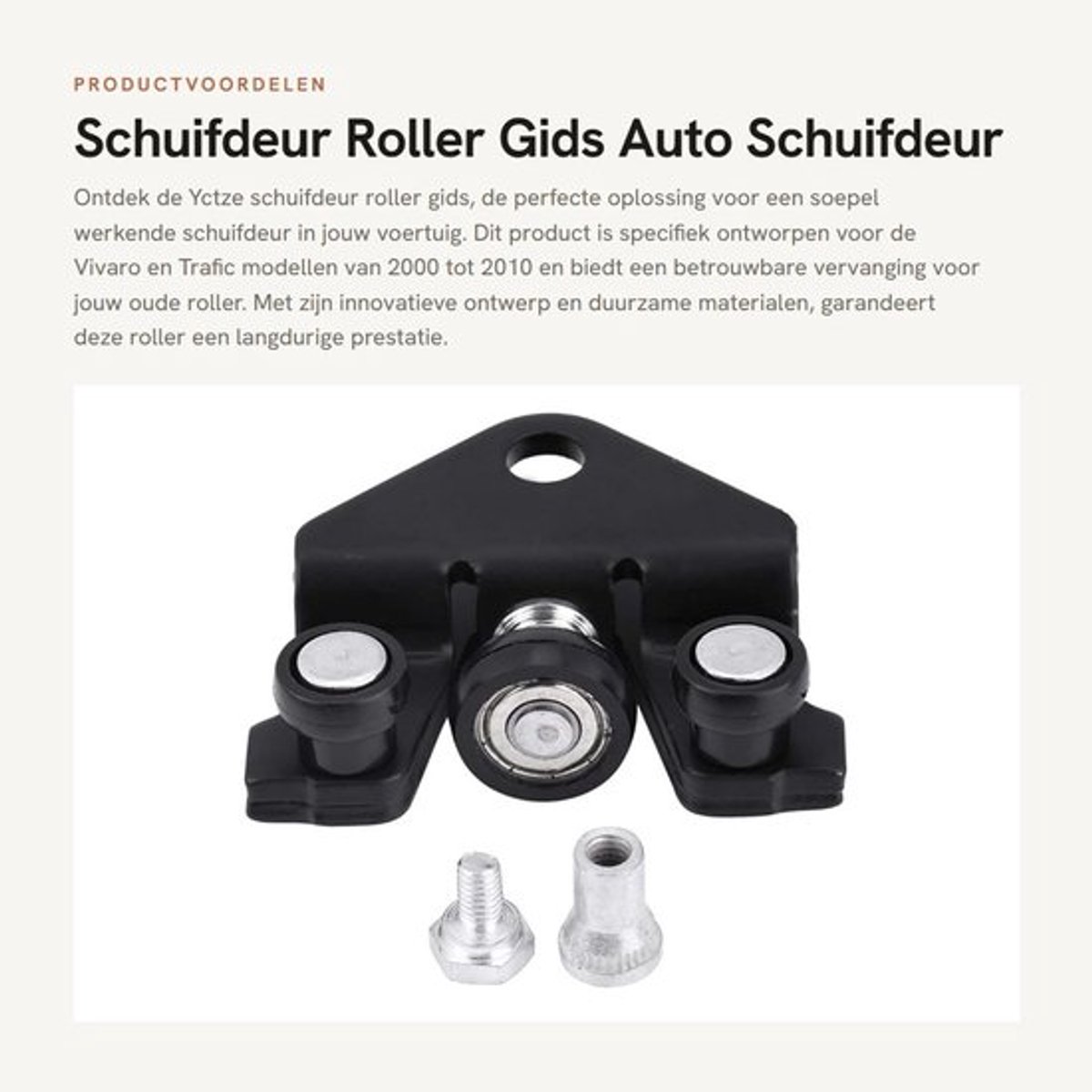 Schuifdeur Roller - Gids voor Auto - Schuifdeur Roller voor Vivaro - Schuifdeur Roller voor Trafic 2000-2010 - Hoge Prestaties - Stabiele Prestaties - Deurrubber