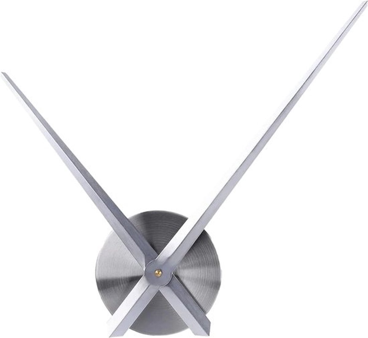 SnelShoppen - Grote DIY Wandklok 3D Metaal Quartz - Maken van Batterij Aangedreven Wandklok voor Woonkamer, Slaapkamer en Kantoor (Zilver)