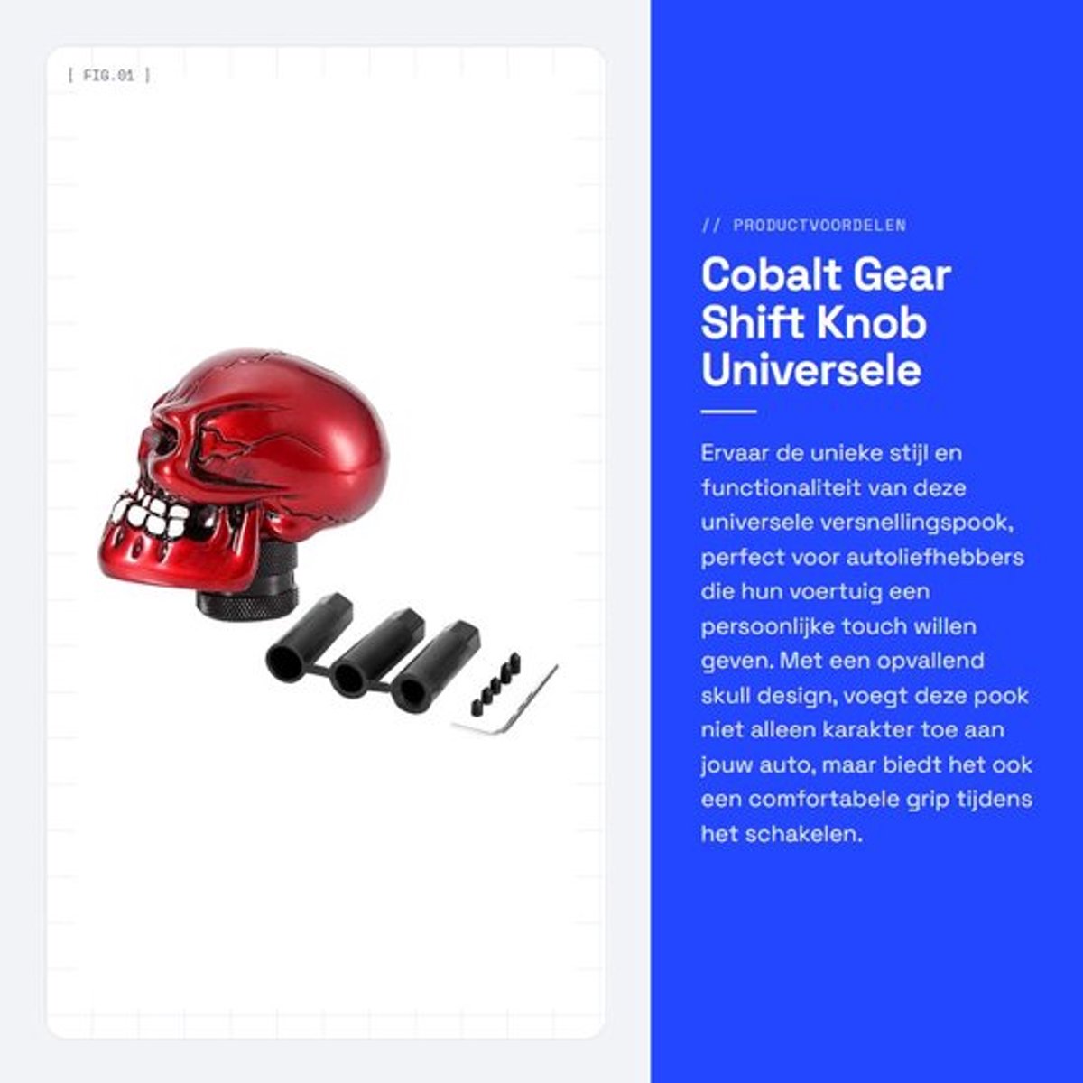 Versnellingspookknop - Universele Handmatige Knop - Skelet/Schedelkop - Veranderende Shifterstick - 100% Gloednieuw - Koudg Materiaal - Shifterknop