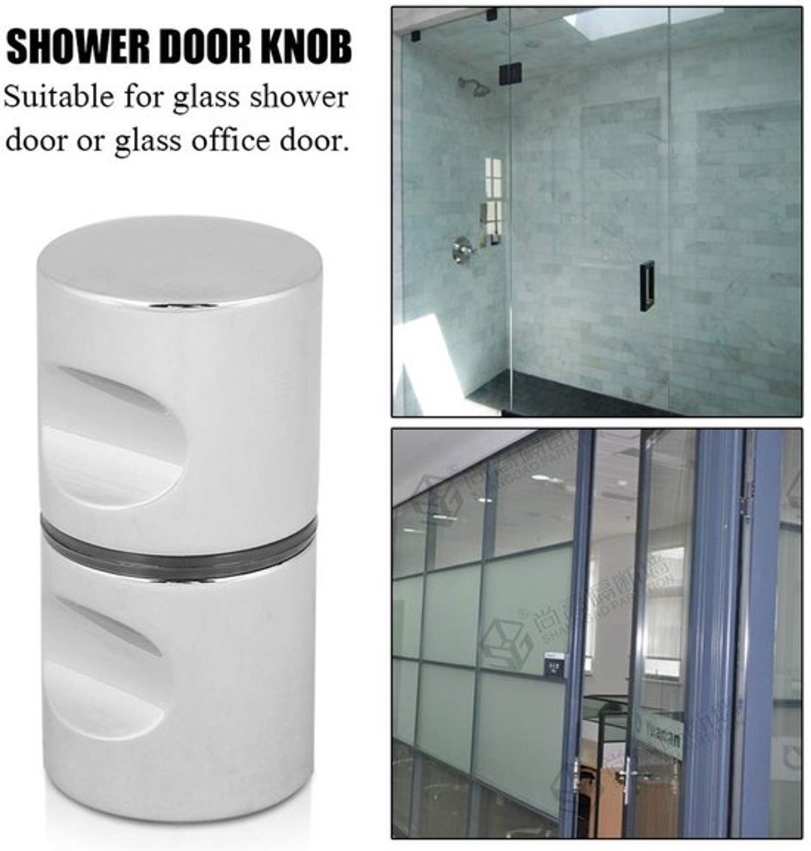 Douchedeurknop Verchroomd - Aluminiumlegering - Ergonomische Handgreep - Eenvoudige Installatie - Geschikt voor Glazen Deuren 4-16 mm - Corrosiebestendig - Deurgreep