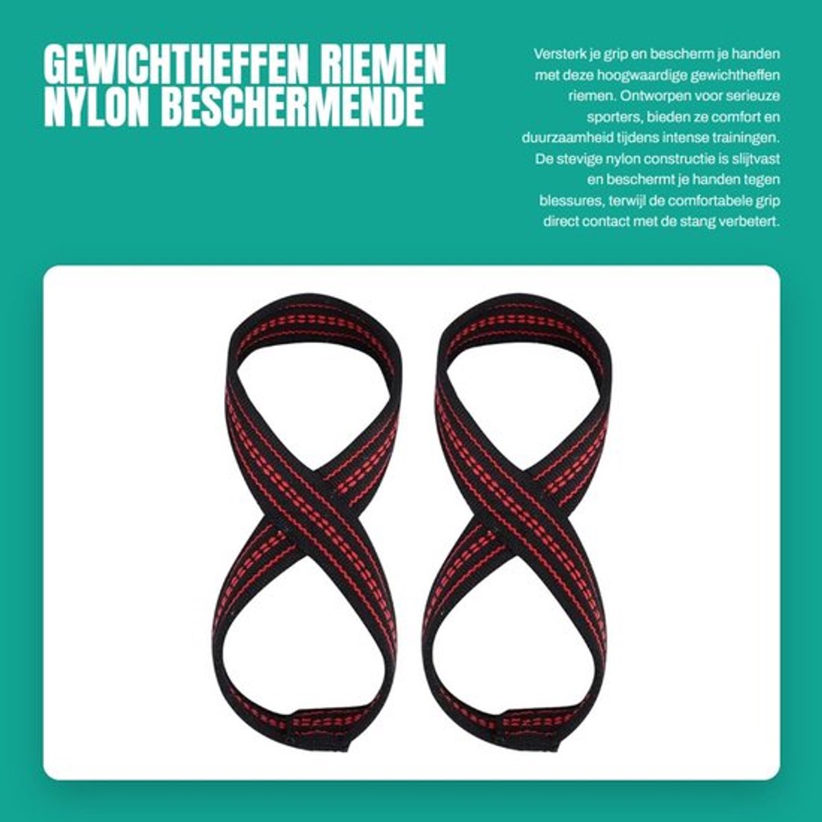 Gewichtheffen Riemen - Hoogwaardig Nylon - Beschermende Hulzen - Duurzaam - Slijtvast - Verstelbaar - Geschikt voor Pull-up en Deadlift - Gewichthefriemen