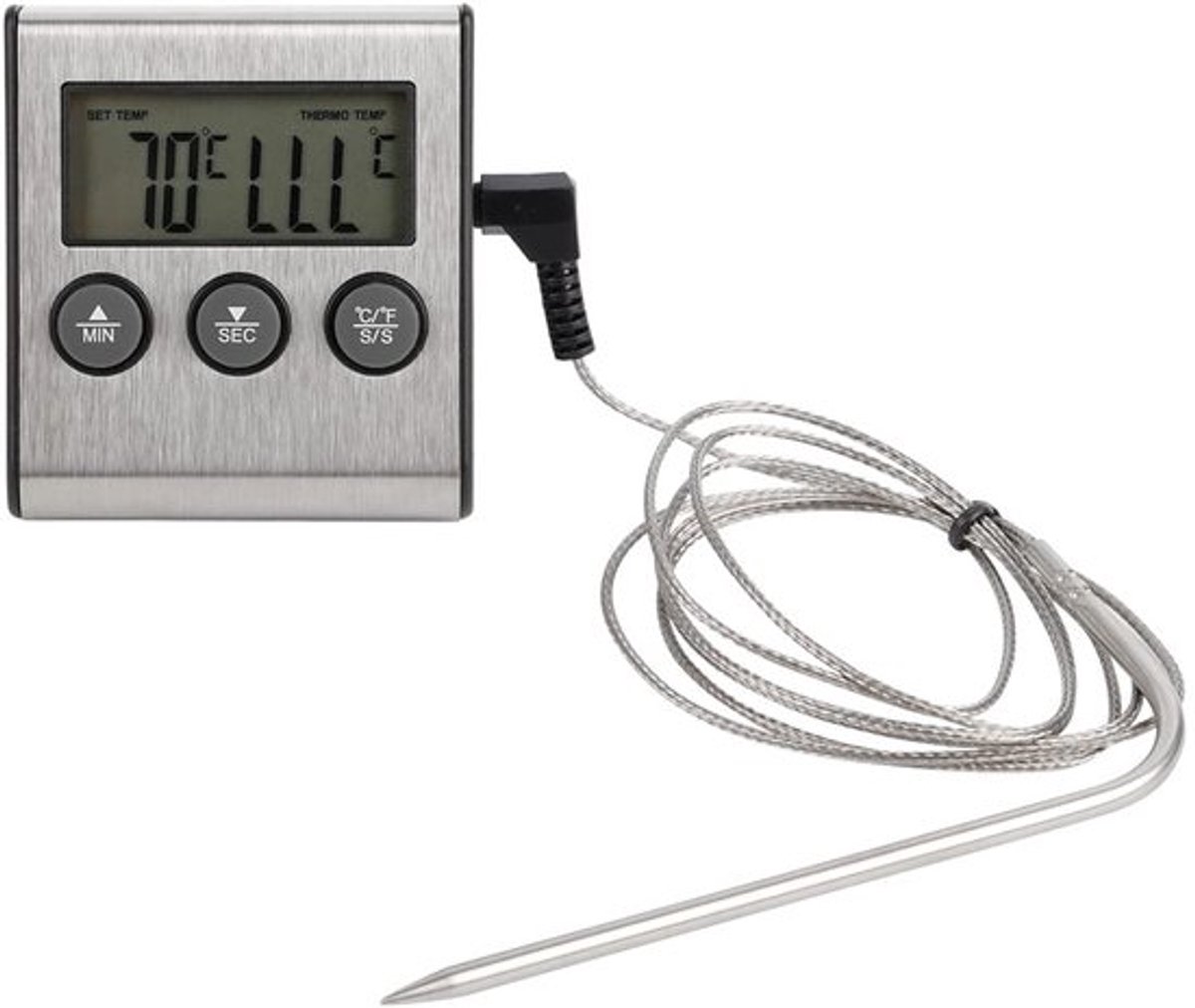 Vleesthermometer Hoogwaardig Materiaal - Digitale Thermometer - Kooksonde - Timerfunctie - Grote Schermweergave - Magneet Achterkant - Voedselthermometer