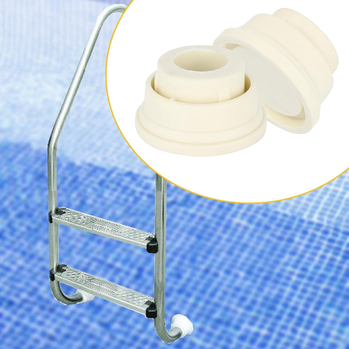 Zwembad rubber pad 2,4x1,5x1,3 inch - beschermende zwembadaccessoire - voorkomt schade aan zwembadwand - 2 stuks - SnelShoppen
