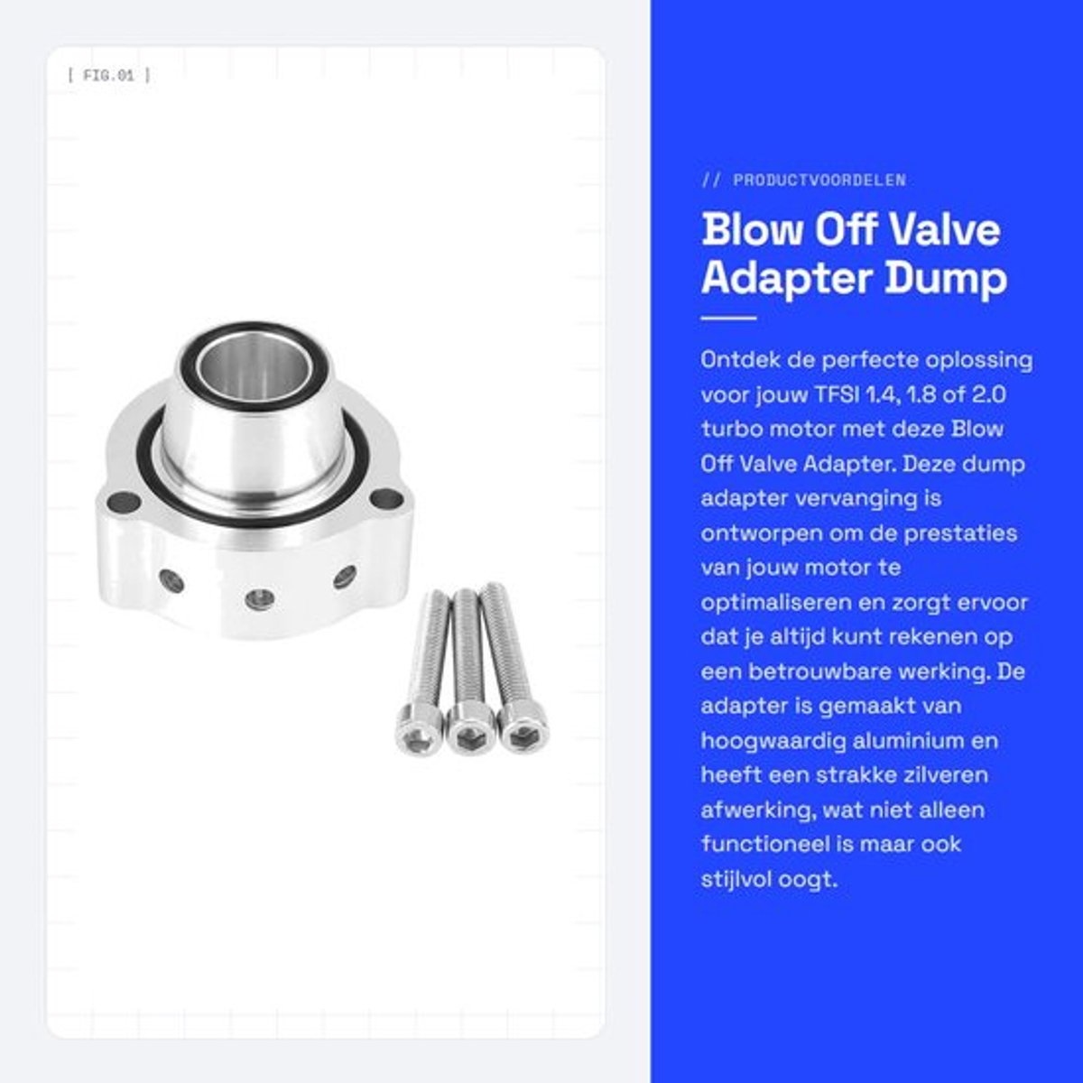 Blow Off Valve Adapter - Dump Adapter Vervanging - Aluminium - Turbo Motoren - Geschikt voor 1.4 1.8 2.0 - Zilver