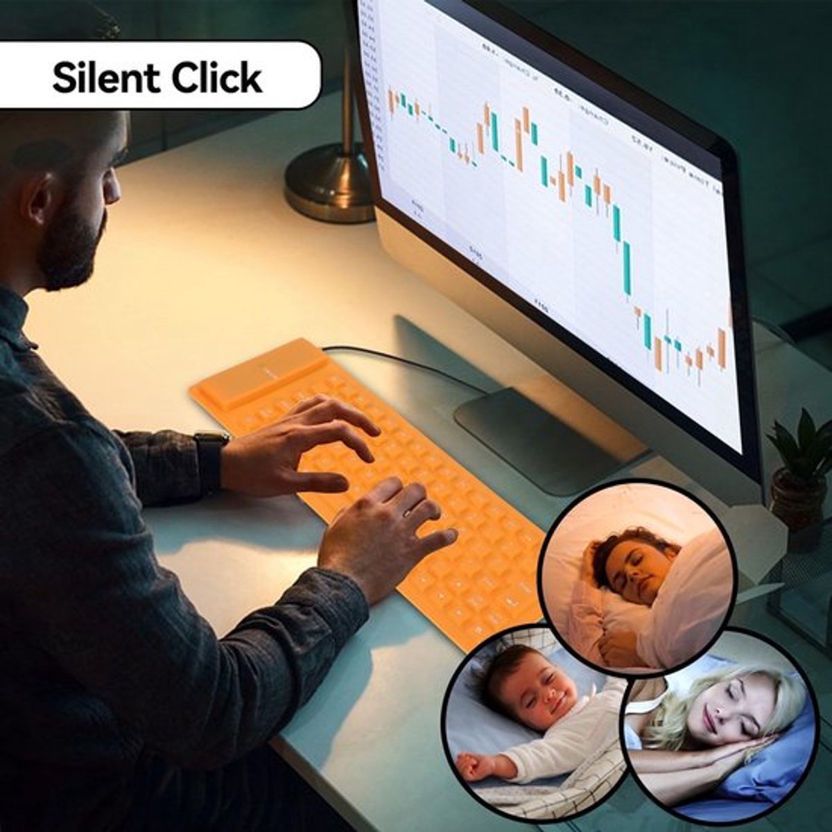 Siliconen USB Toetsenbord - Draagbaar Waterdicht en Stil