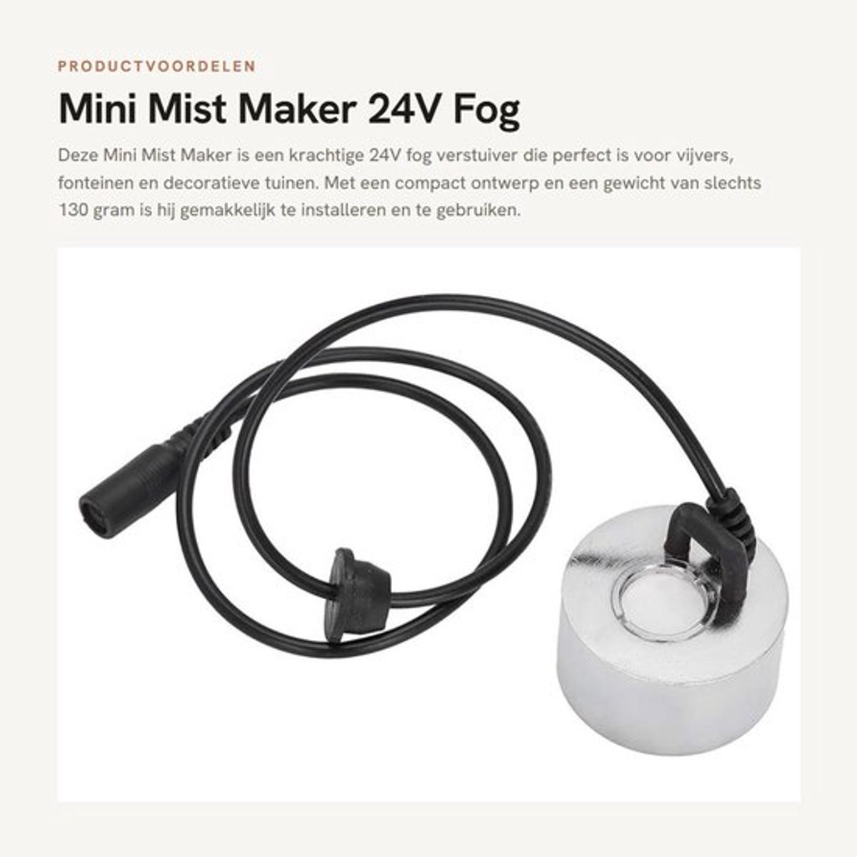 Mist Maker Hoge Kwaliteit - Fog Verstuiver - Luchtbevochtiger - Zinklegering - 24 V - Gewi