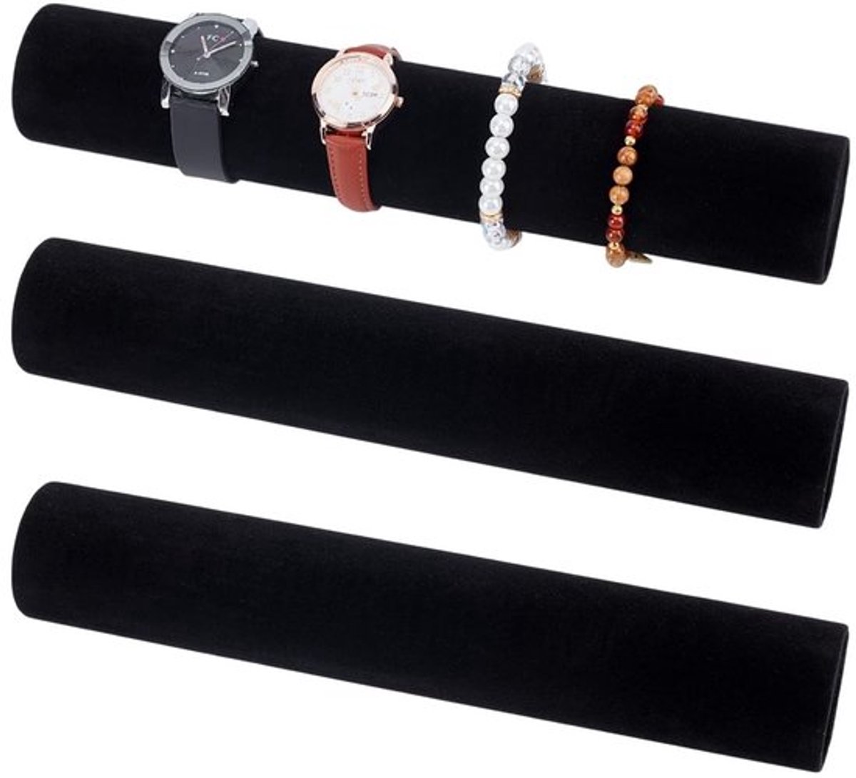 3 Stuks Fluwelen Sieraden Roll - Verwijderbare Organizer voor Armbanden en Kettingen