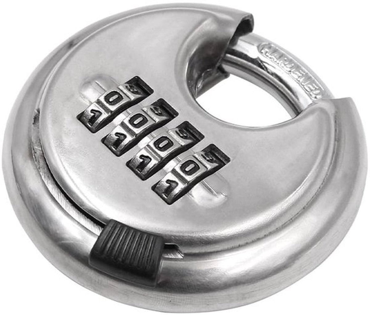 Cijferhangslot Robuust - Hangslot Buiten - Roestvrij Staal - Waterdicht - Diefstalbestendig - Diameter 70 mm