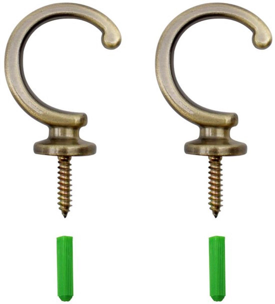 Gordijnhaken - 2 Stuks - Messing/Zinklegering - Waterdicht - Roestbestendig - Hittebestendig - Duurzaam Ontwerp - Haak