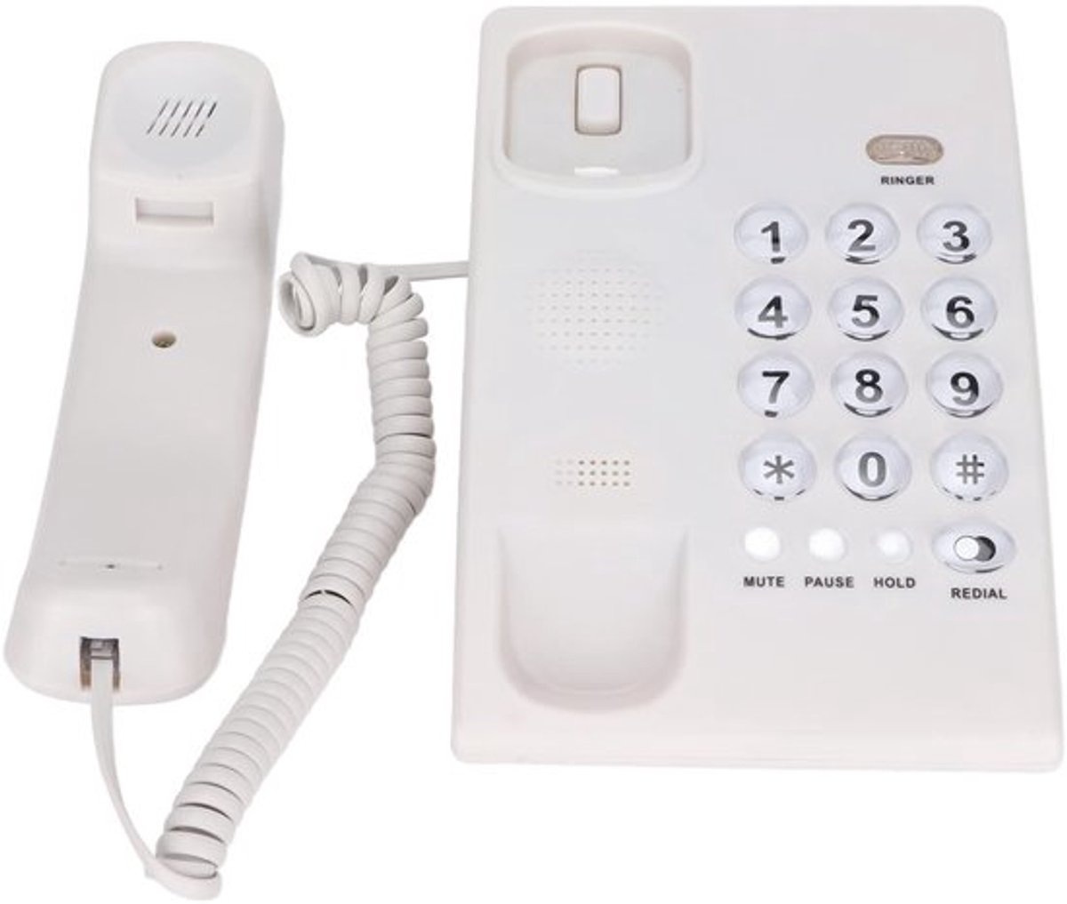 Desktop-draadloze telefoon - Grote knop - Hoog volume - Wit - Thuis kantoor - Hotel - Gebruiksvriendelijk