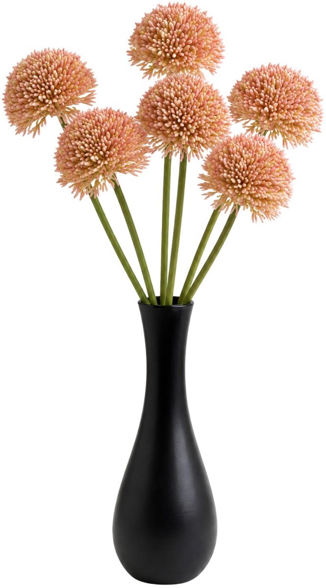 Bellatio Design Sierui Globemaster kunstbloem - 6x - losse stelen - zalmroze - 44cm - Natuurlijke uitstraling