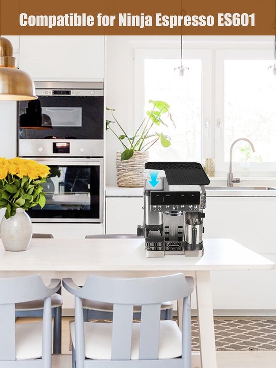 Warmte-isolatiemat voor koffiezetmachine，Siliconen mat Geschikt voor Ninja Luxe Espresso koffiemachine ES601, top mat accessoires Geschikt voor Ninja Luxe Cafe, beschermt bovenoppervlak, antislip, waterdicht, hittebestendig van warmte — afbeelding 5