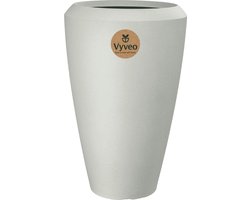 Vyveo - Vaas Nalou - 55x86 - Wit - Bloempot voor binnen en buiten - Lichtgewicht - Breukbestendig - Vorstbestendig - UV-bestendig