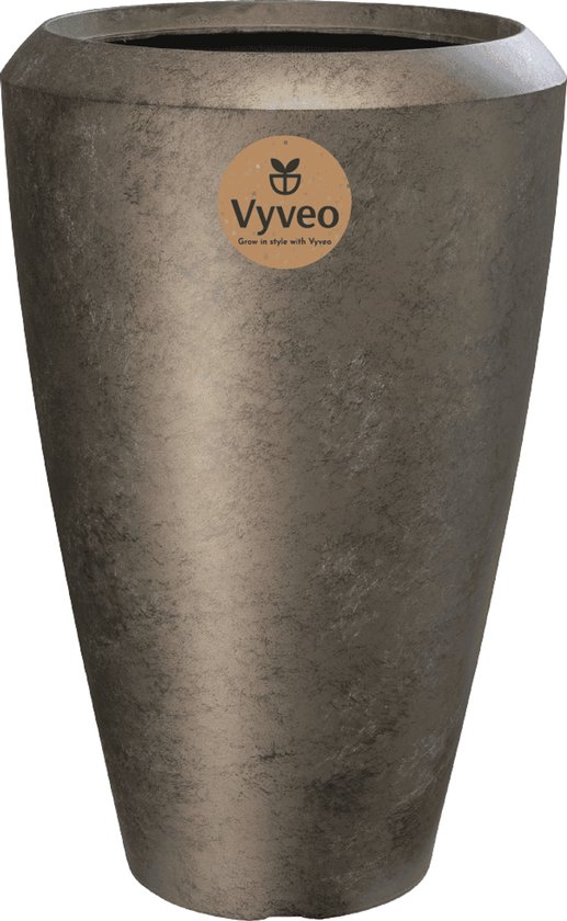 Vyveo - Vaas Nalou - 55x86 - Goud metallic - Bloempot voor binnen en buiten - Lichtgewicht - Breukbestendig - Vorstbestendig - UV-bestendig
