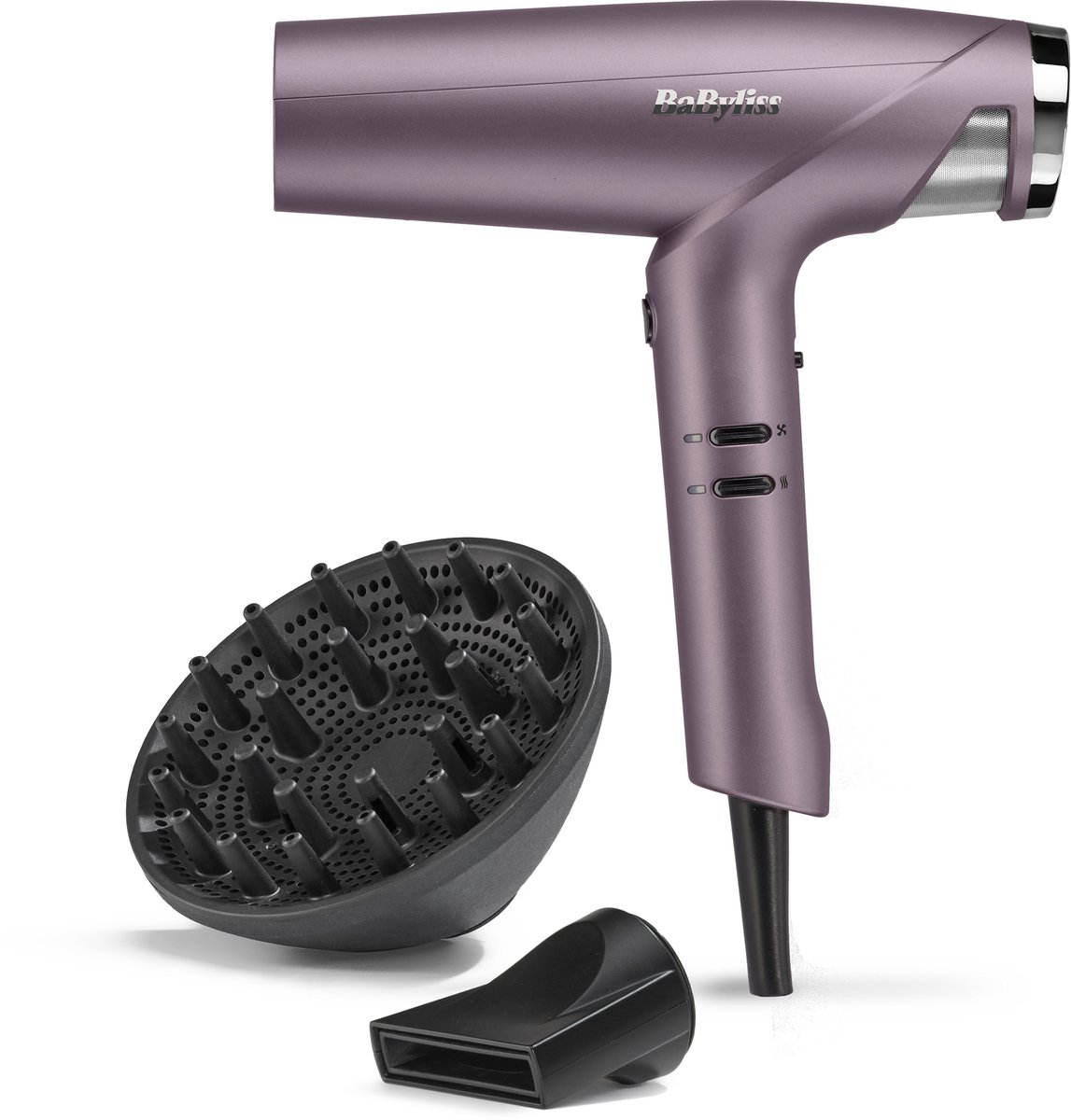 BaByliss Futura Digitale Föhn - Professionele Digitale Motor voor Snel Drogen - 1600W - 3 temperaturen en 3 snelheden – Ionische functie voor glad en pluisvrij haar - Haardroger met Smalle blaasmond en Diffuser – Voor een professionele look