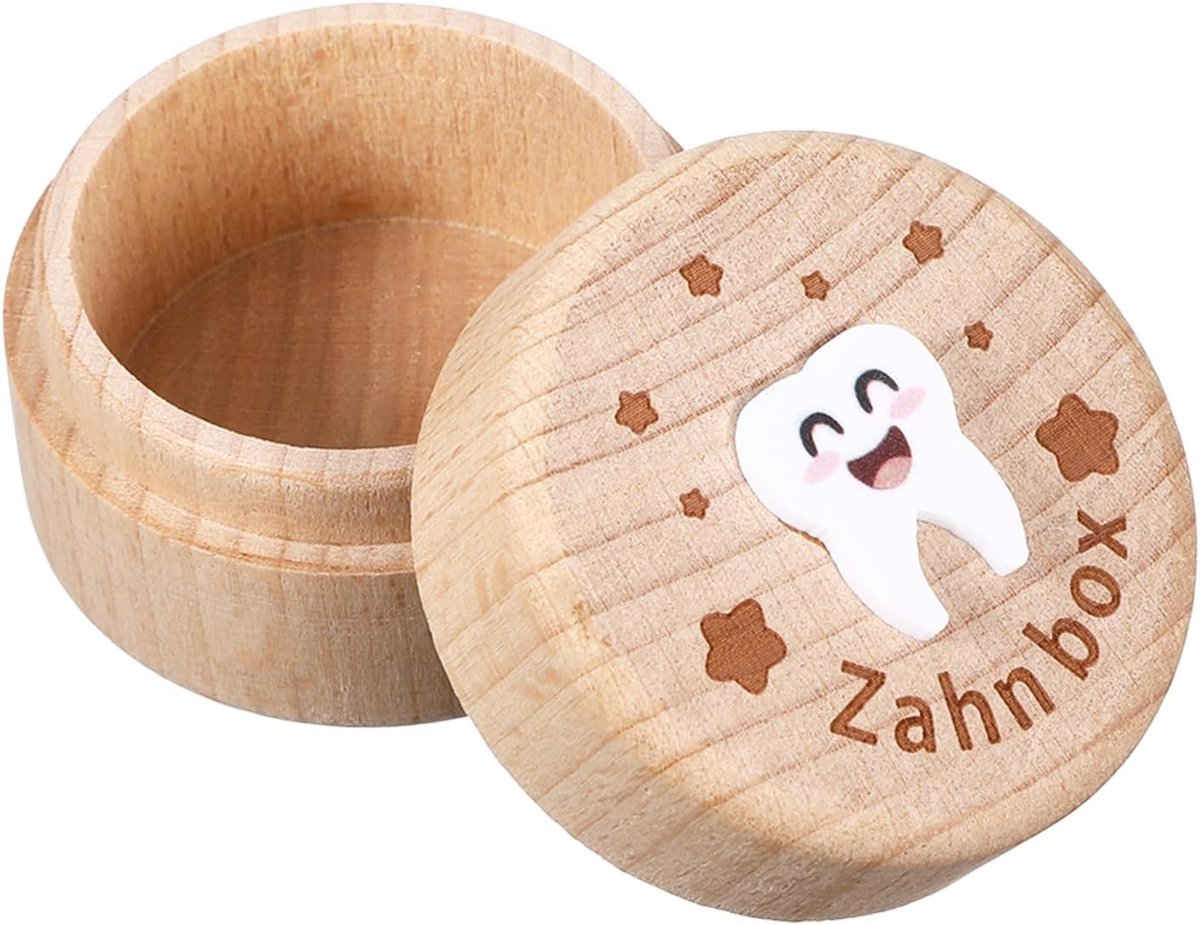 Houten tandendoos voor baby tanden, 3D ontwerp, uniek kraamcadeau of verjaardagscadeau voor kinderen