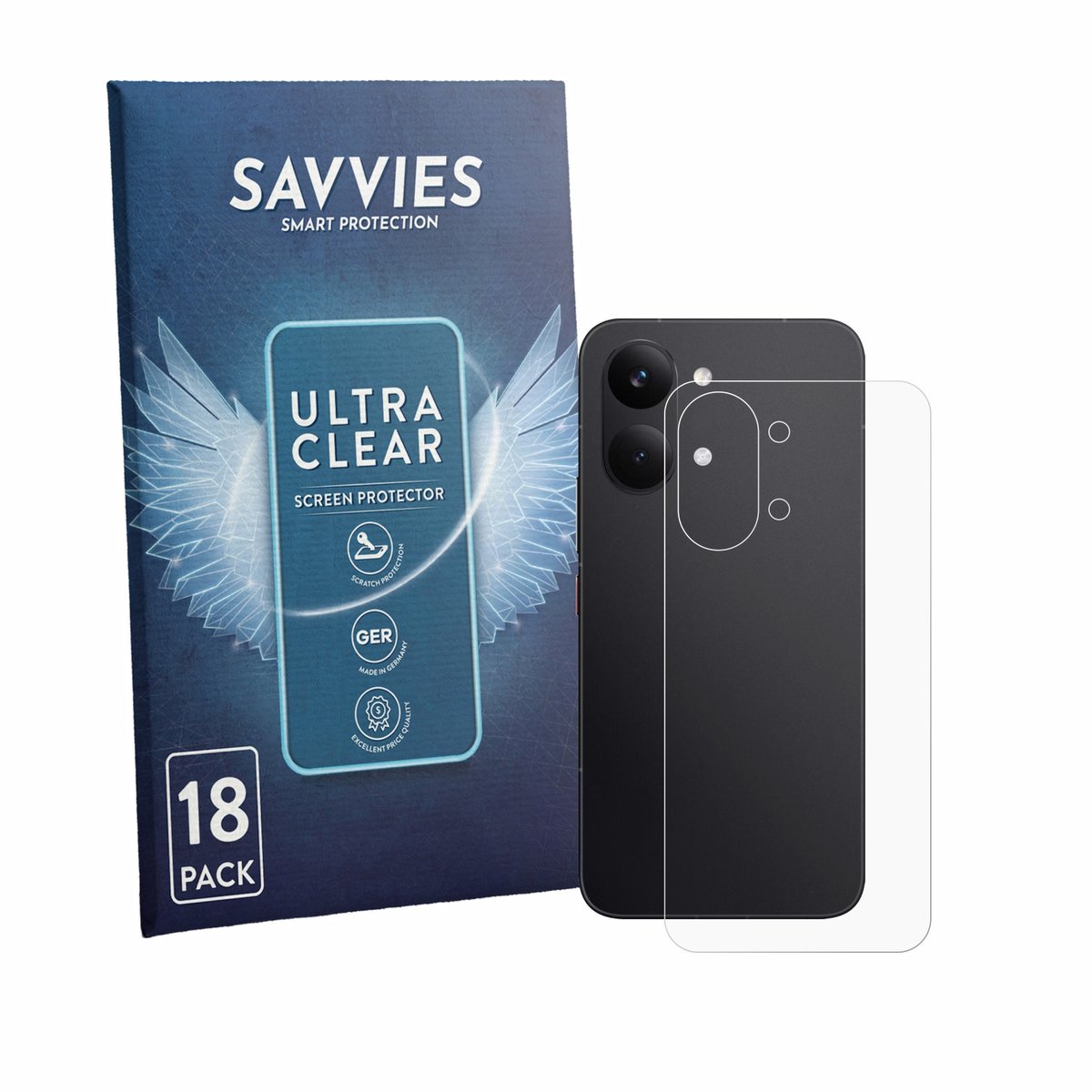 Savvies - Screenprotector voor Xiaomi Poco X8 Pro Max (Achterkant) - Folie Beschermfolie transparant 18 Stuks
