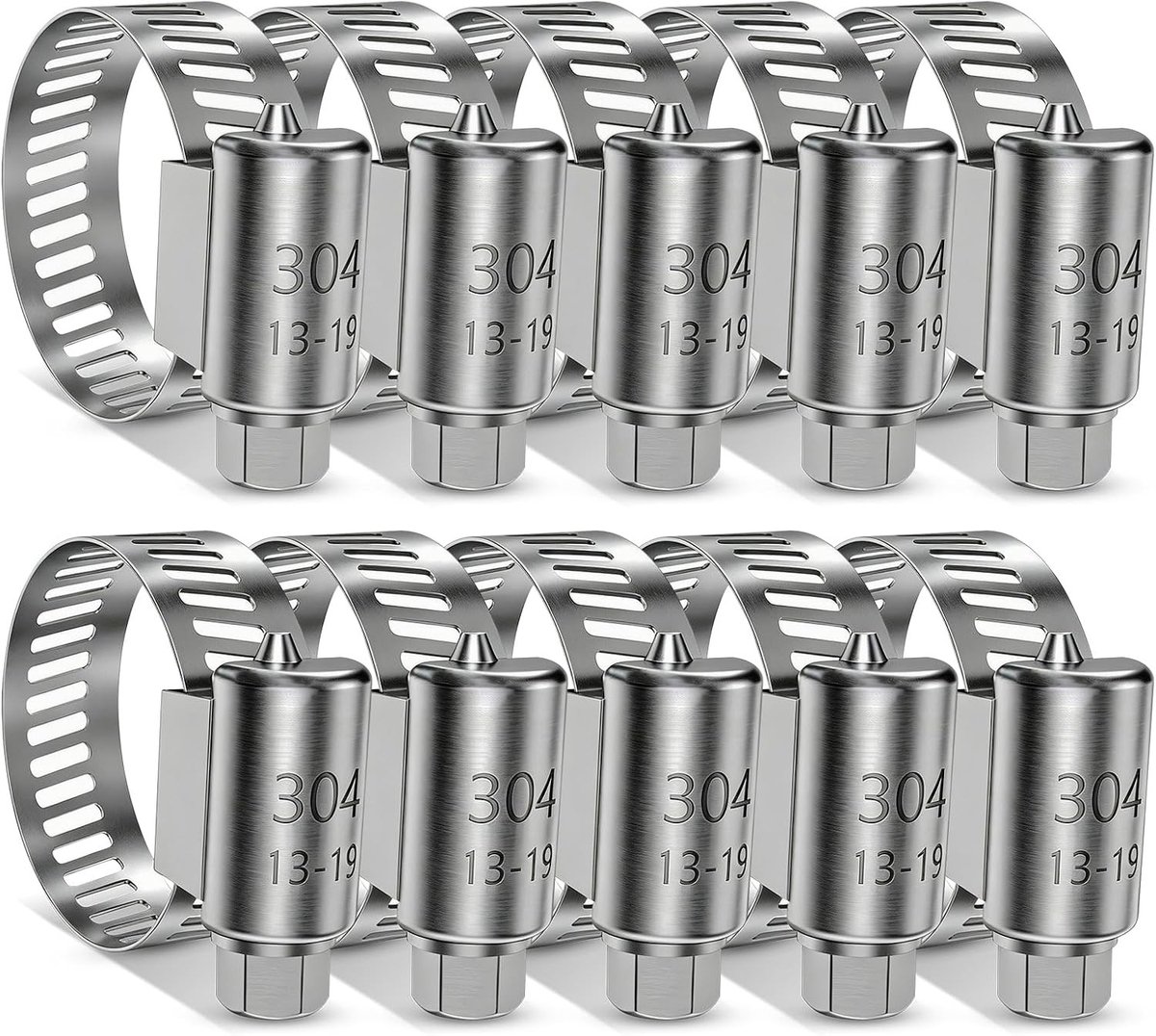 Set van 10 Power Slangklemmen met een spanbereik van 13-19 mm voor optimale bevestiging en duurzaamheid