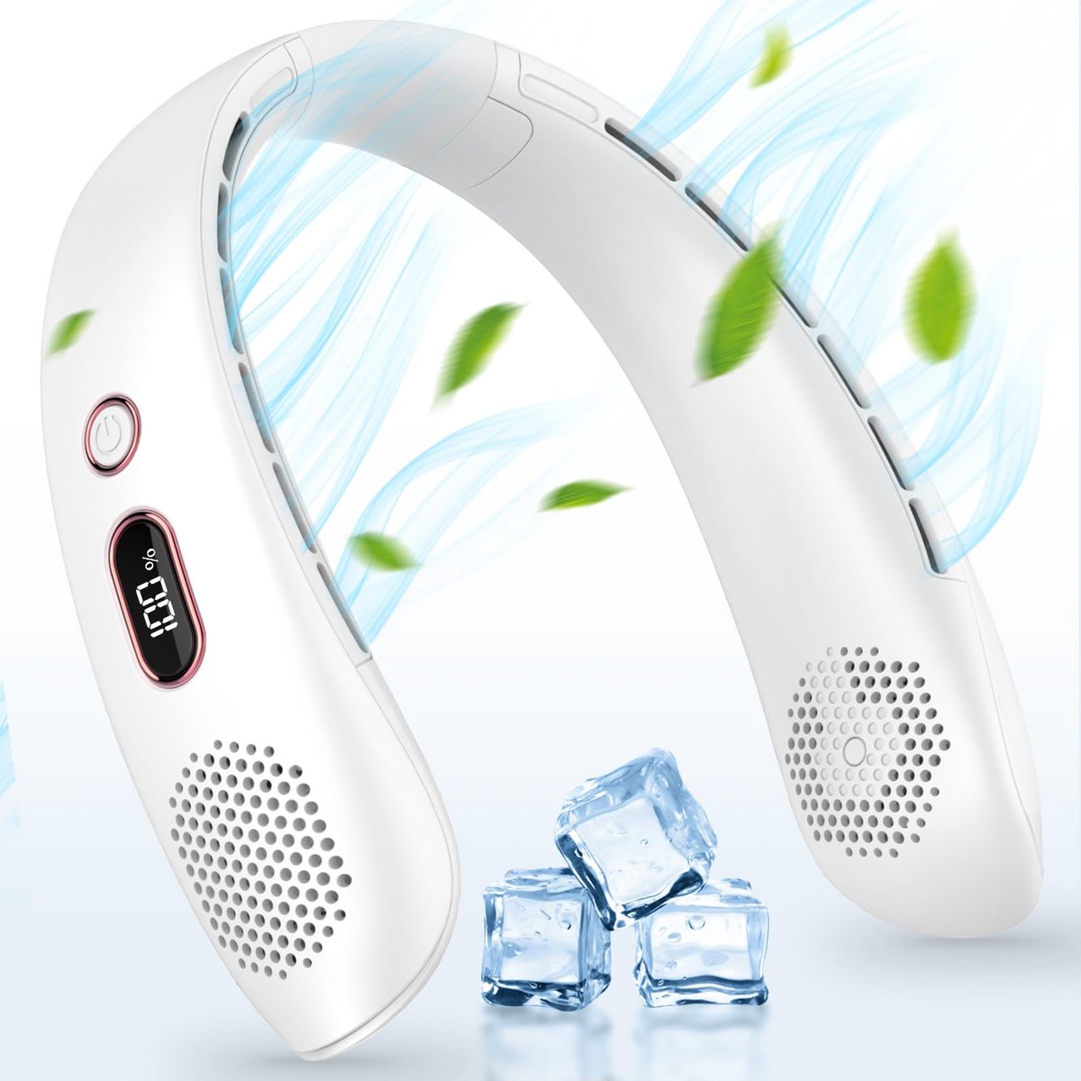 Nekventilator - Draagbare Ventilator - Persoonlijke Koeling - 360 Graden Wind - 3 Snelheden - Wit