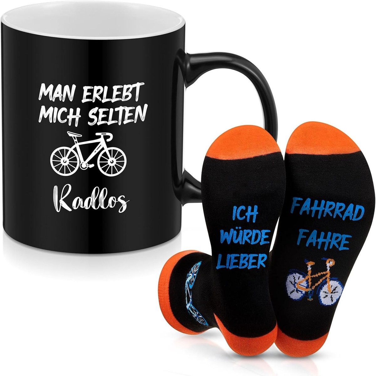 Leuke cadeaus voor fietsers, 340ml, grappige sokken en fietsmaps voor mountainbikeliefhebbers en wielrenners