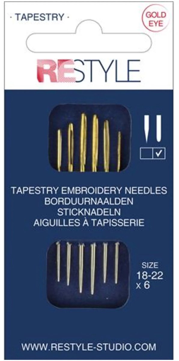 ReStyle 015.10610 Borduurnaalden met ronde punt 18 - 22, 6 stuks