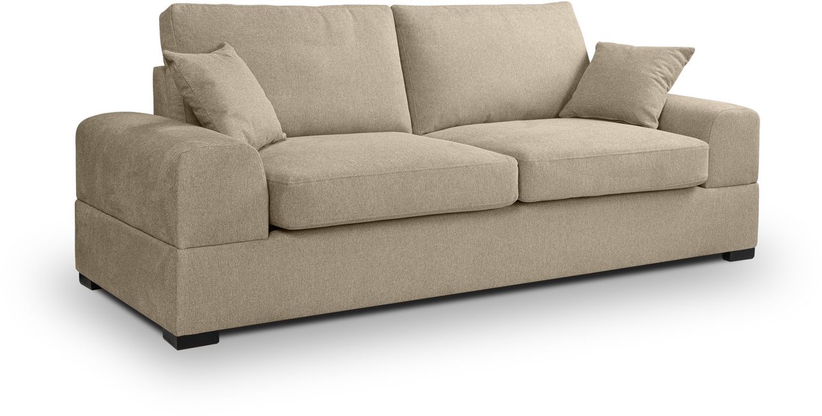Veda 3-zits bank beige | Moderne loungebank in hoogwaardige stof