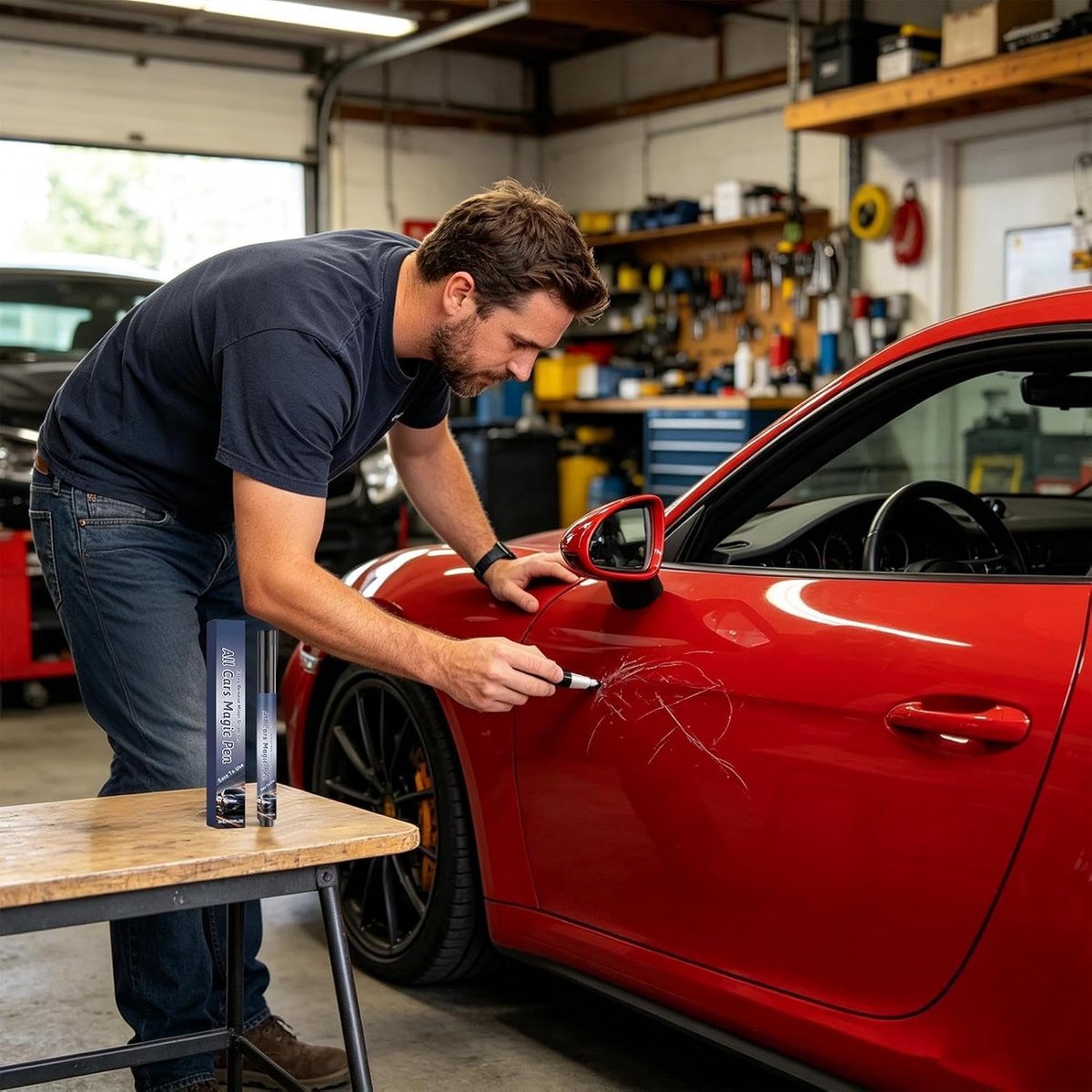 Krassenverwijderaar Stift - Lak Reparatie - Auto Onderhoud - Waterdichte Laag - 5 ml - Transparant – foto 3