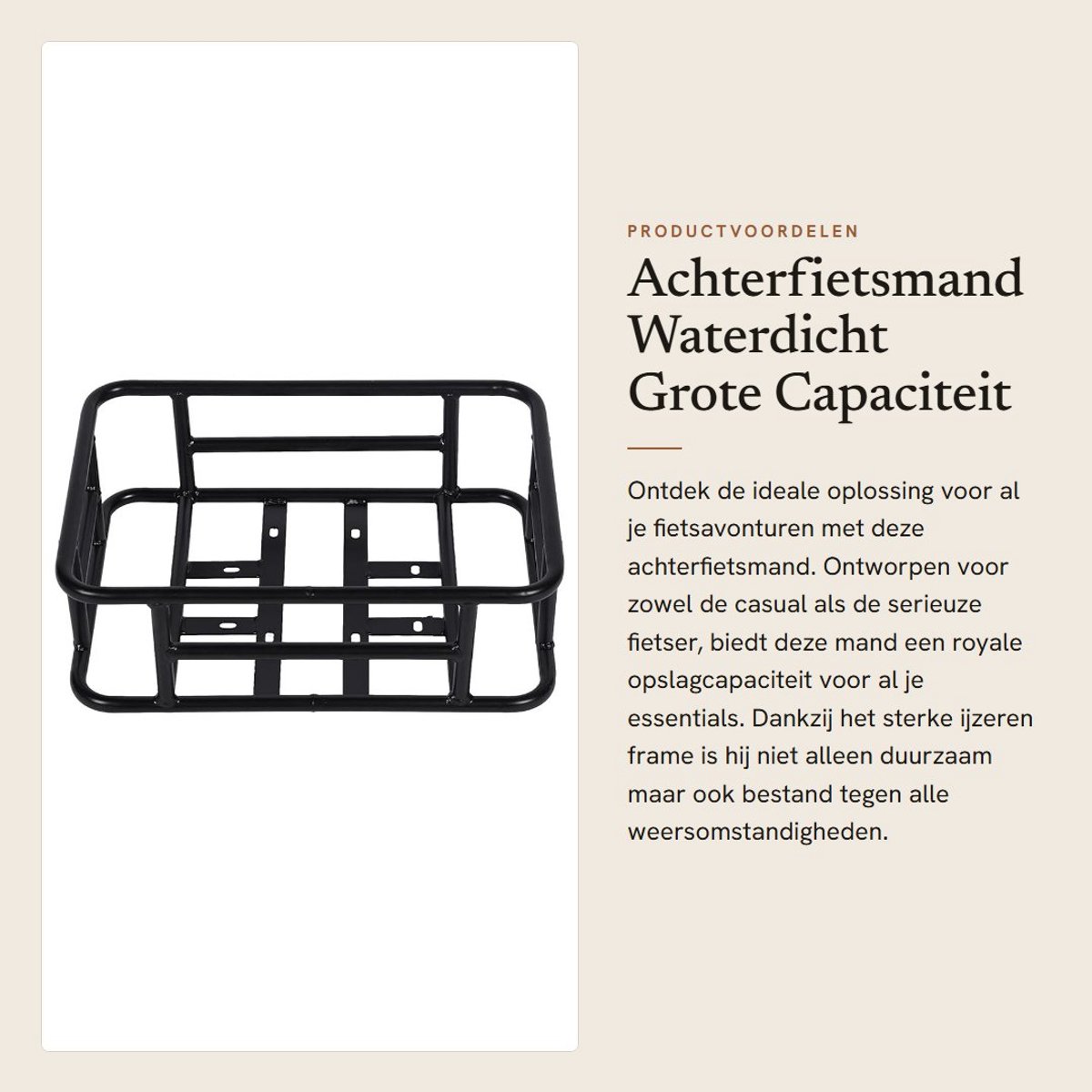 Dailygoods- Achterfietsmand Waterdicht - Grote Capaciteit - IJzeren Frame - Eenvoudige Installatie - Duurzaam - Geschikt voor Bagagedrager - Fietsmand