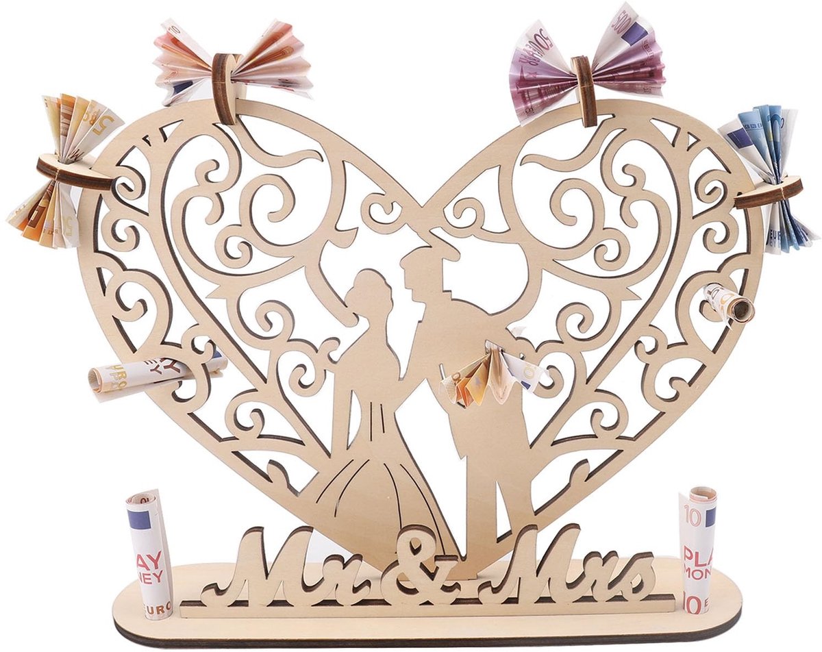 Dailygoods- Geldgeschenk Bruiloft - Huwelijk Cadeau - Trouw Cadeaus - Just Married Cadeau - Trouw Geschenken - 1 Stuk - Trouwcadeau