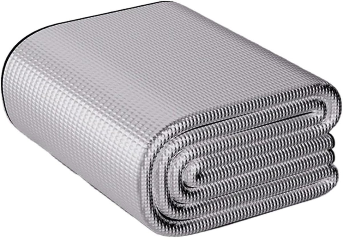 Campingmat Aluminium - Buitenkleed - Kamperen en Reizen - Waterdicht en Isolerend - 1 x 2 m - Aluminiumkleurig
