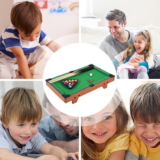 Biljart Speeltafel - Mini Tafel - Familie Spel - Verstelbare Hoogte - 52 x 29 cm - Bruin — afbeelding 3