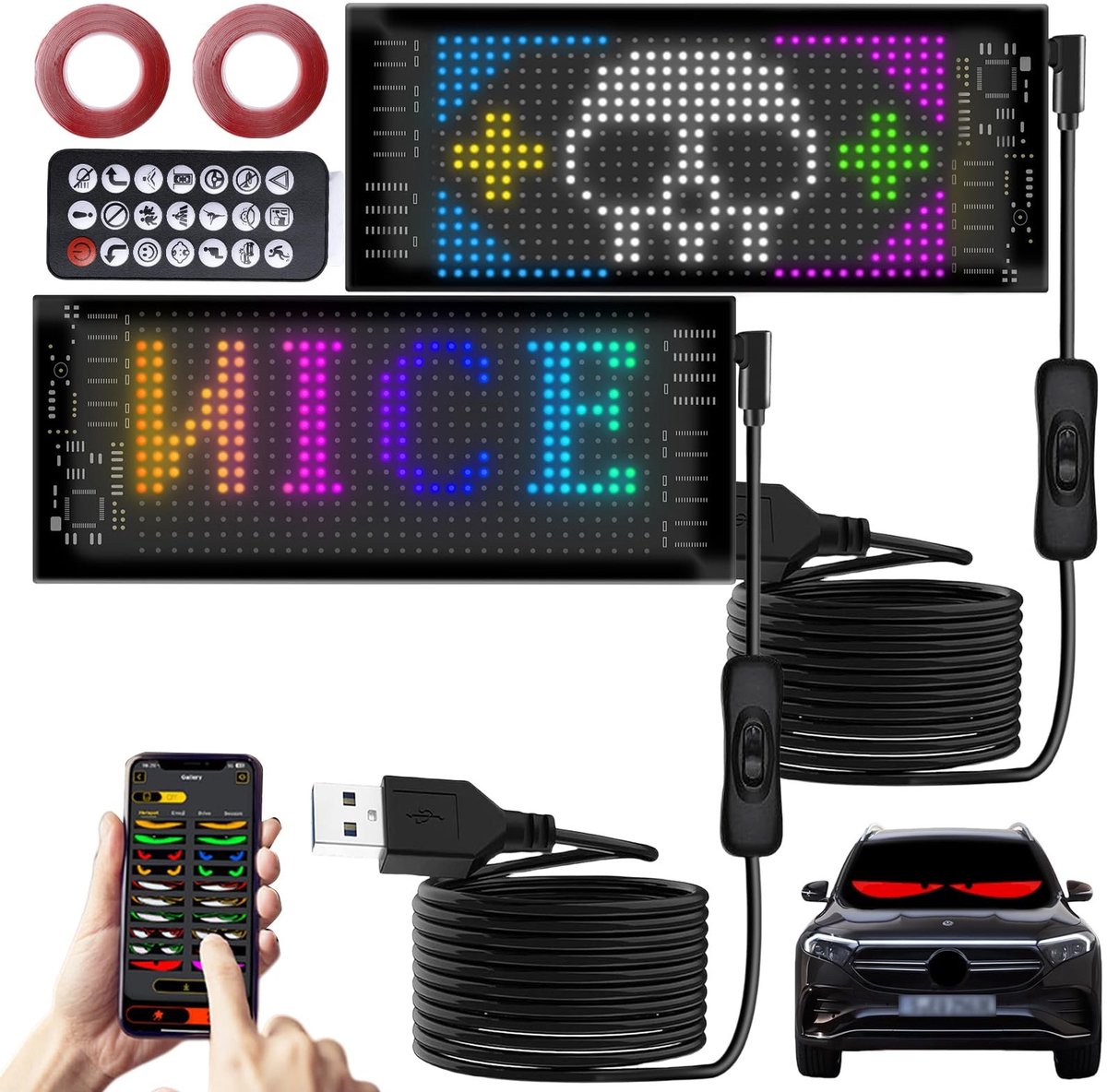 Dailygoods - Set van 2 Flexibele LED-Ogen voor Vrachtwagen en Auto