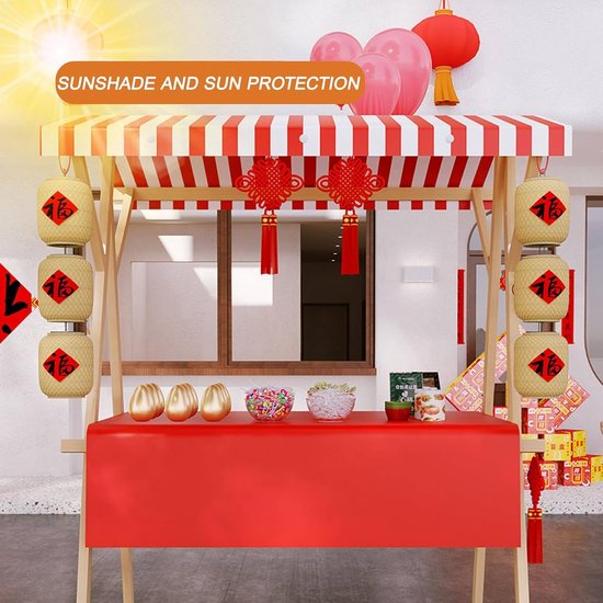 Houten Marktkraam - Voedselkar Mobiel - Buiten Verkopen - Opvouwbaar Ontwerp - 150 cm Breed - Oranje — afbeelding 5