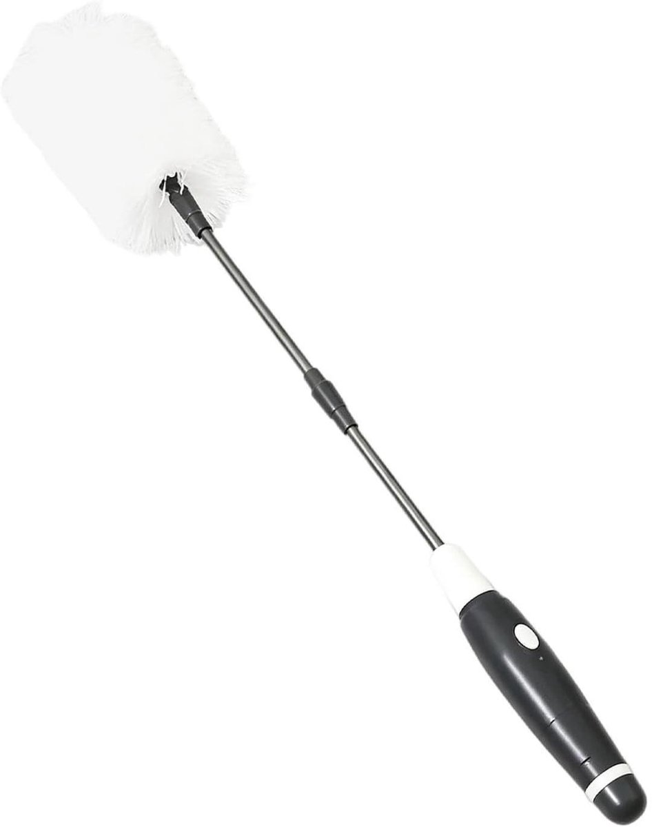 Elektrische Stofborstel - Roterende Stoffer - Huis Schoonmaken - Uitschuifbare Steel - Tot 85 cm - Grijs