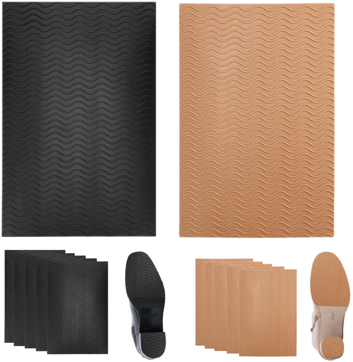 Dailygoods- Schoenzoolbeschermerset 12 Stuks - Antislip Schoenpads - Siliconen Schoengrepen - Zoolreparatie-accessoires - Duurzaam - 13,5 x 10 x 0,2 cm