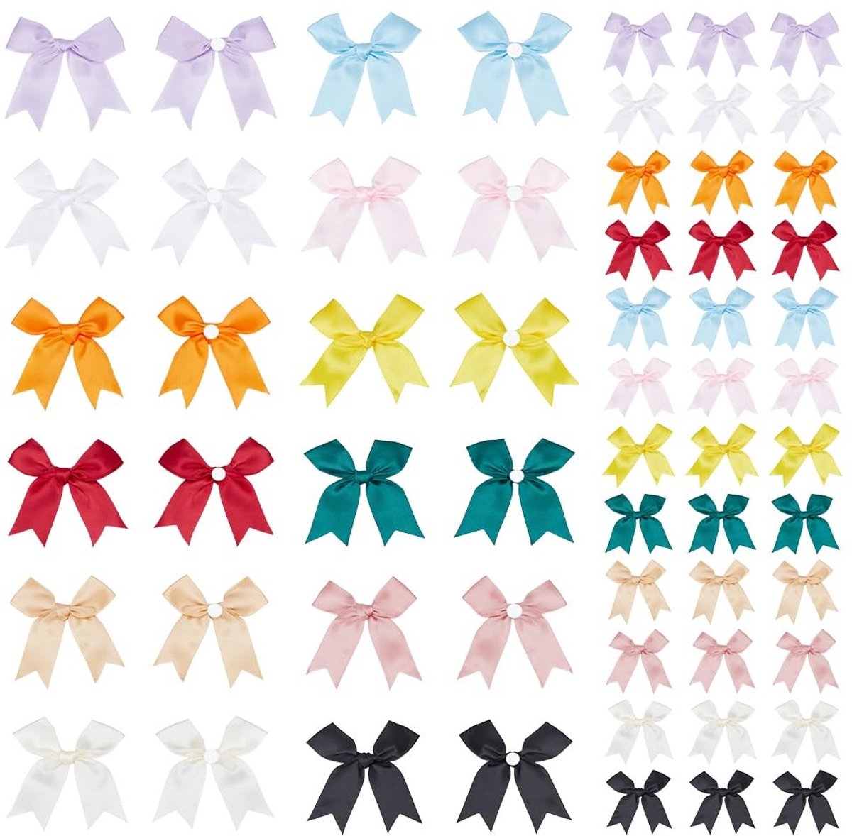 Dailygoods- Geschenkstrikken 120 Stuks - Glanzende Polyester Strikken - Zelfklevende Stickers - 12 Kleuren - Doe-het-zelf Ambachten - Afmetingen 90 x 80 x 6 mm - Decoratiestrikken