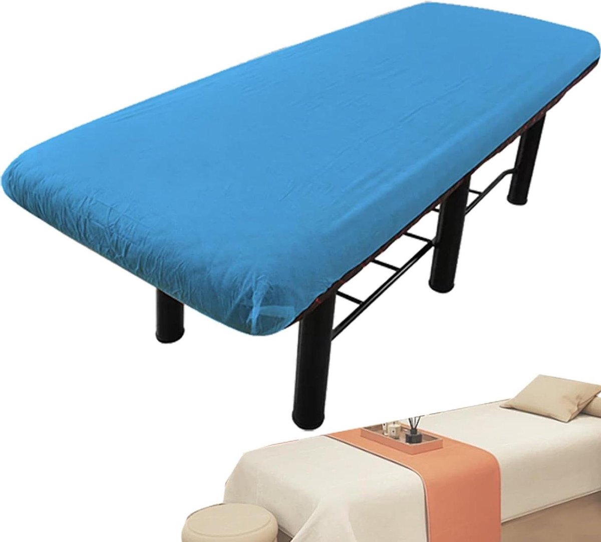 Massagetafel Laken - Spa Bed Overdekking - Hygiënisch Werken - Oliebestendig Vliesmateriaal - 5 Stuks - Blauw