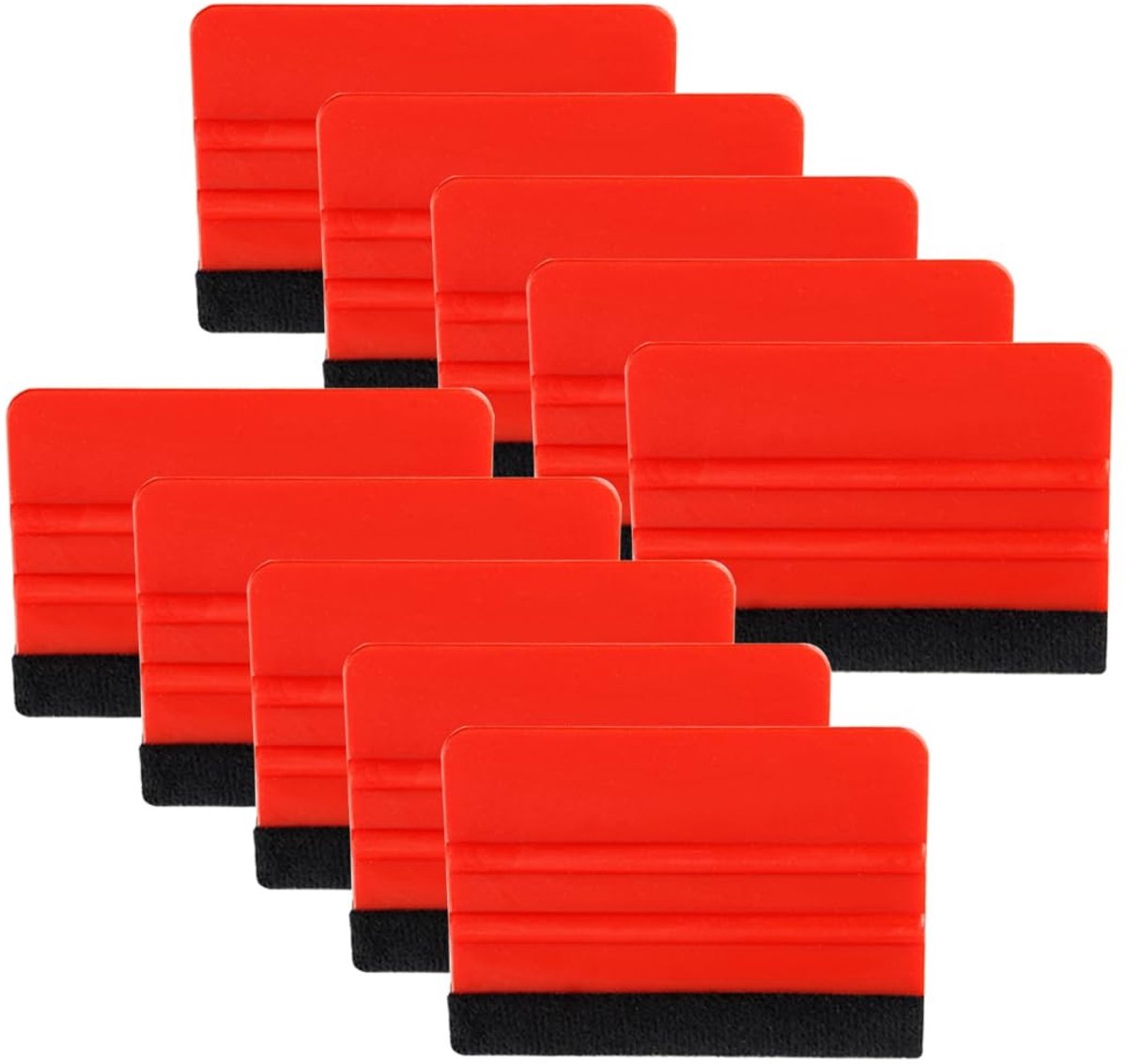 Dailygoods- Viltrakel 10 stuks - Hoogwaardige Foliërakel - Ergonomisch Antislip - Universale Rakel - Geschikt voor Vinyl - Afmetingen 10 x 7 cm